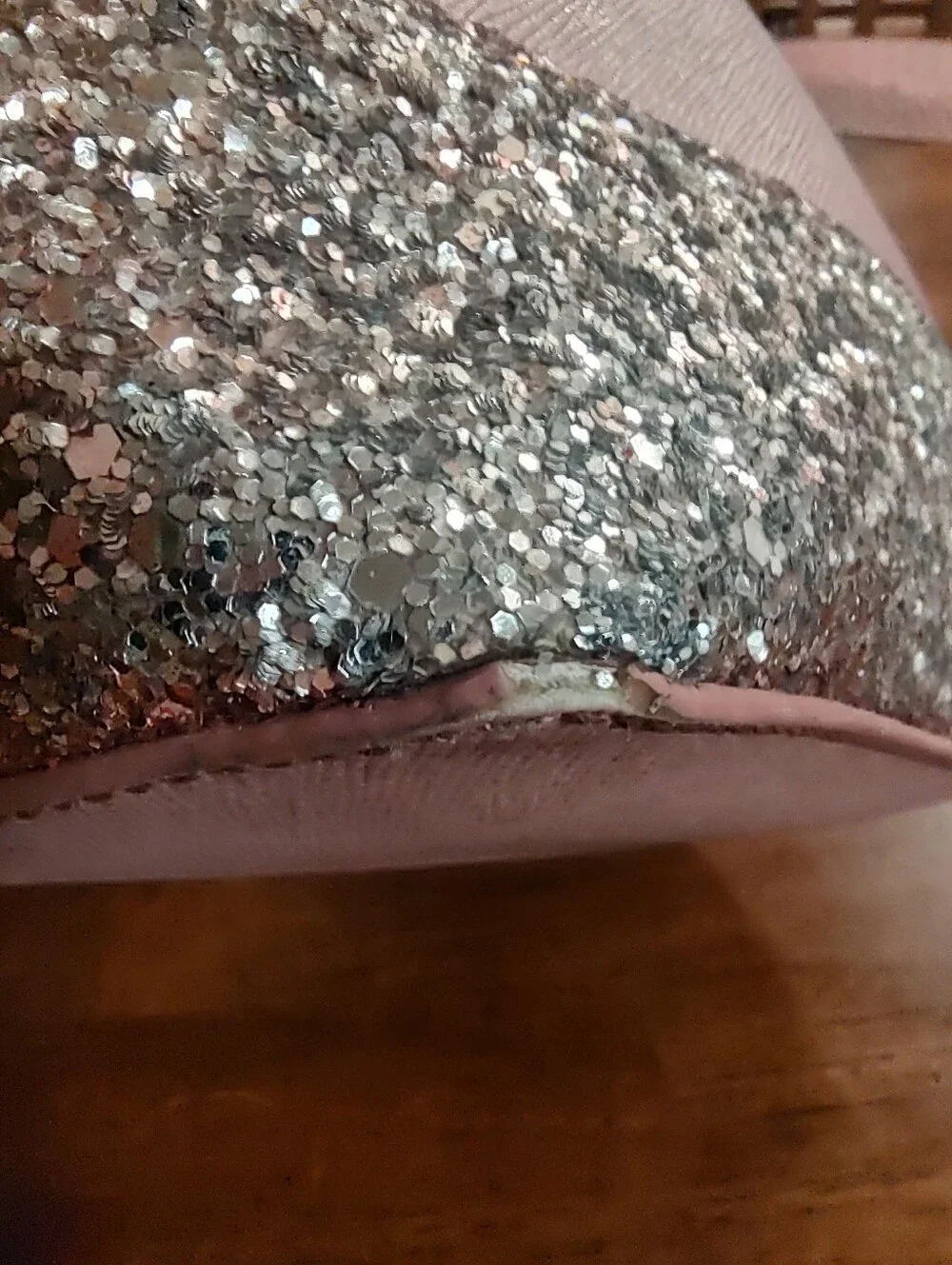 kate spade Mauve Mini Tote with Silver Glitter Base
